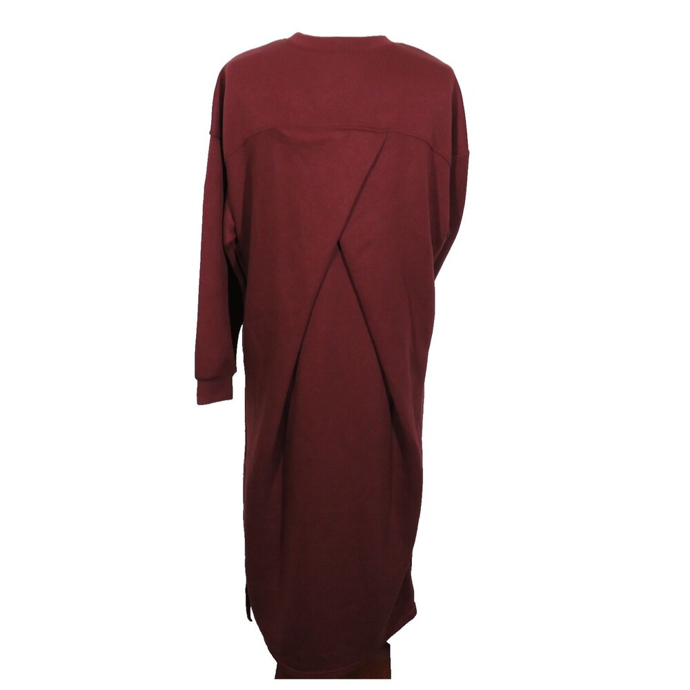 Halara SpacerTek Burgundy Side Slit Midi Dress With Pockets Size Small